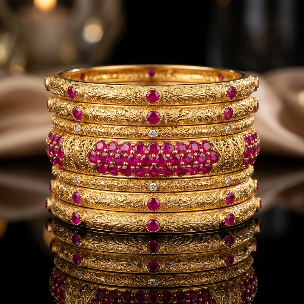 Ruby Gold Bangles & Bracelets Category